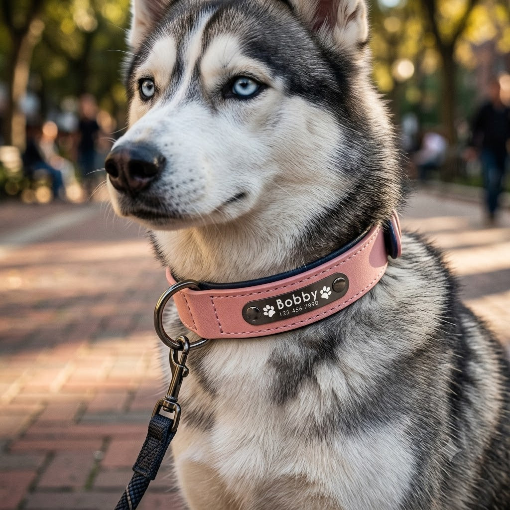Personalized Leather Dog Collars