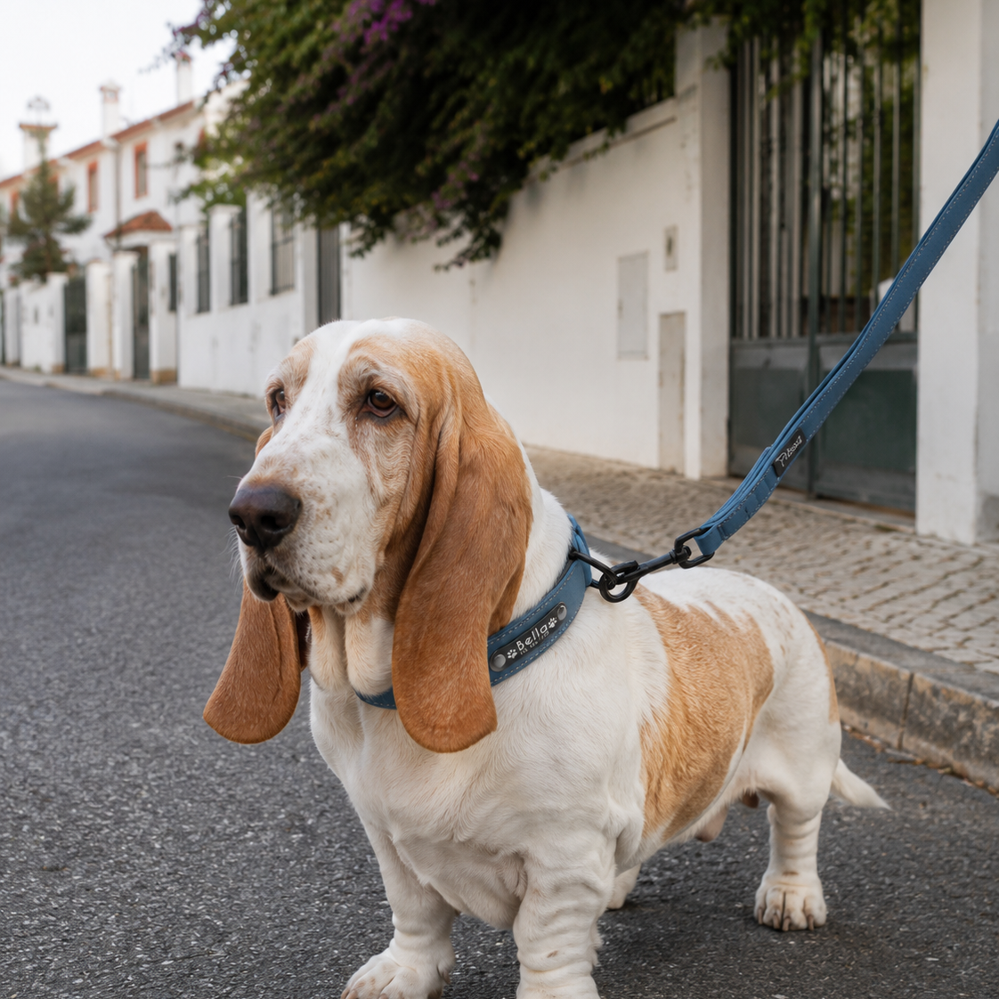 Personalized Leather Dog Collar and Leash