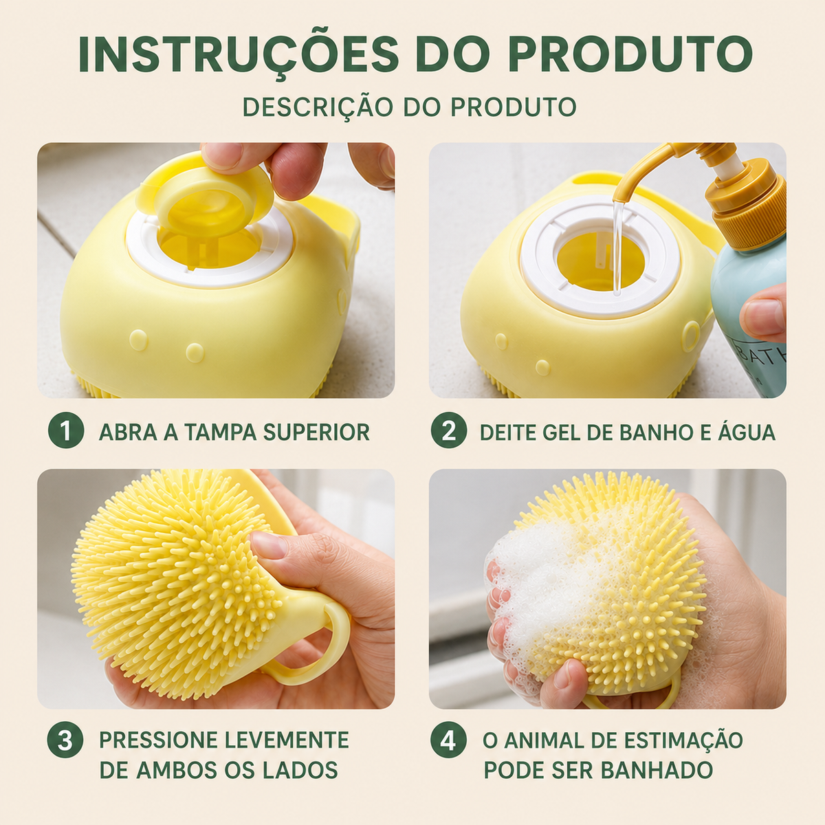 Pet Shampoo Bath Brush