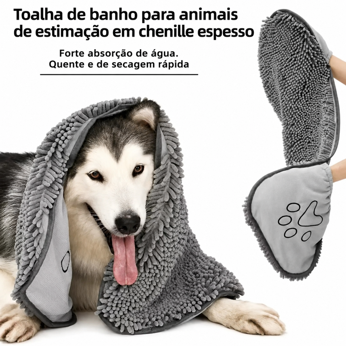 Super Absorbent Bath Towel for Small and Medium Dogs
