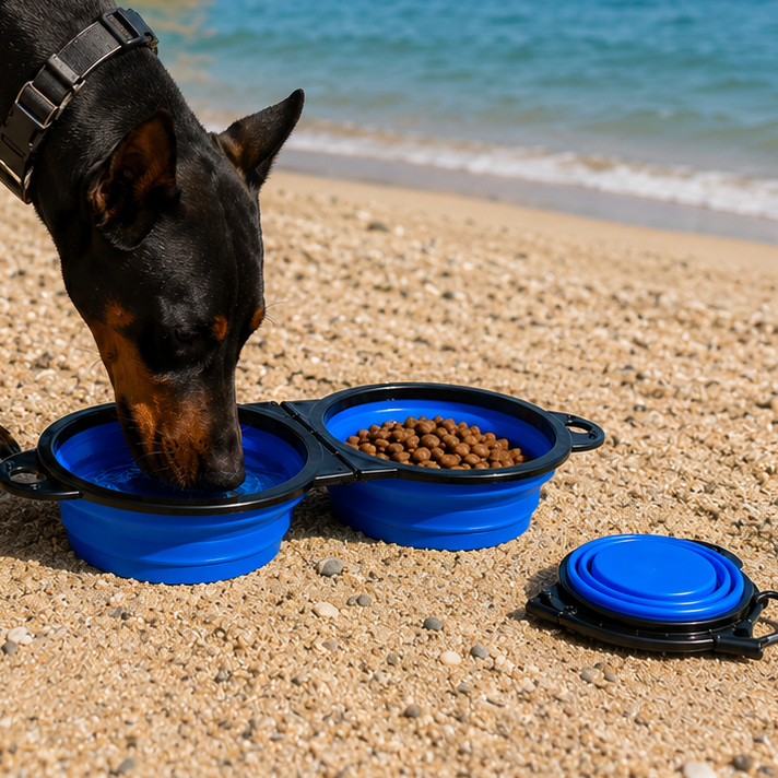 Portable Dog Food and Water Bowl